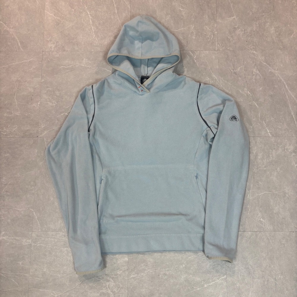Nike ACG Therma-Fit Fleece Hoodie Light Blue‎ Pullover Womens Medium 2979